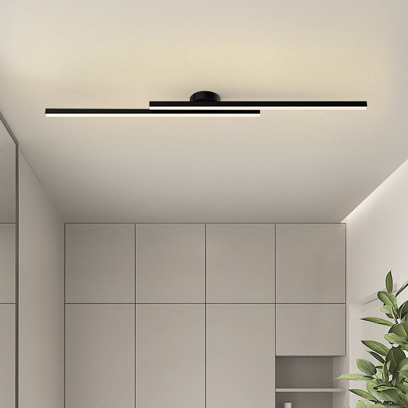 Modern Black LED Flush Mount Bathroom Vanity Light with Adjustable Color Temperature 1