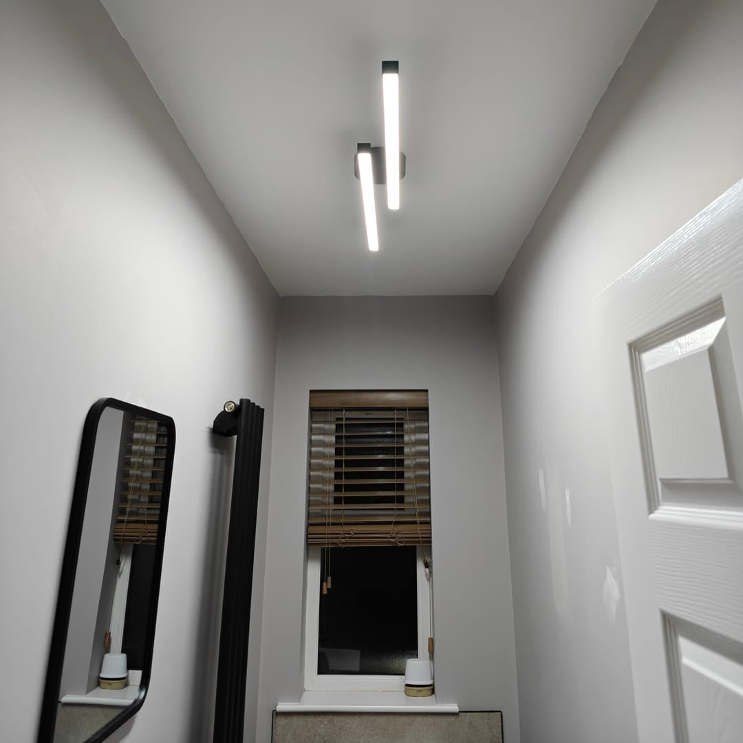 Modern Black LED Flush Mount Bathroom Vanity Light with Adjustable Color Temperature 2