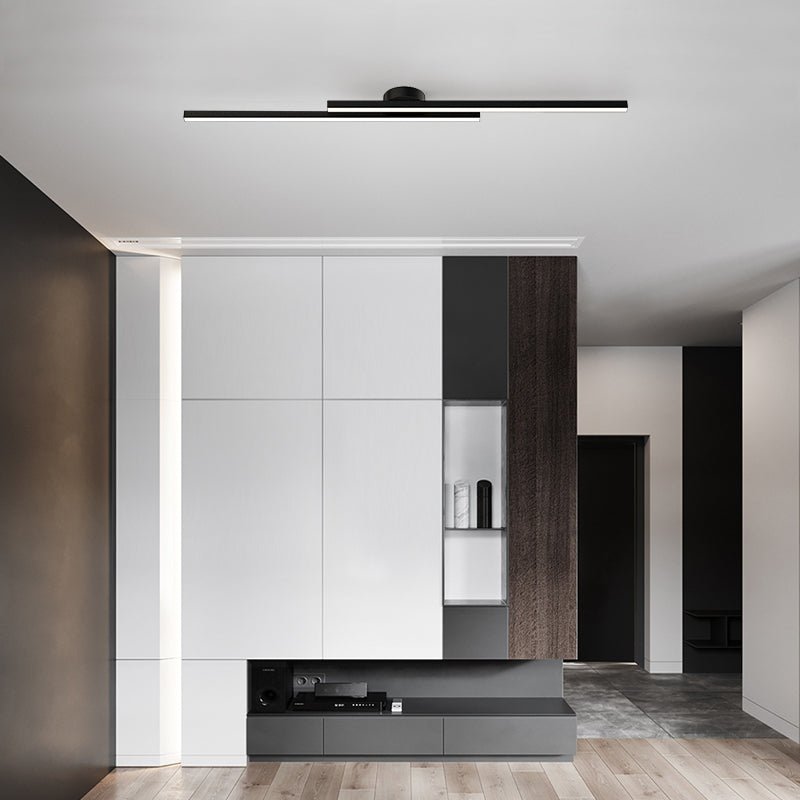 Modern Black LED Flush Mount Bathroom Vanity Light with Adjustable Color Temperature 7