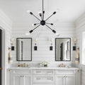 Modern Black Sputnik Chandelier Light with Adjustable Arms and Metal Finish 0