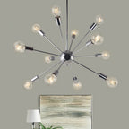 Modern Black Sputnik Chandelier Light with Adjustable Arms and Metal Finish 5
