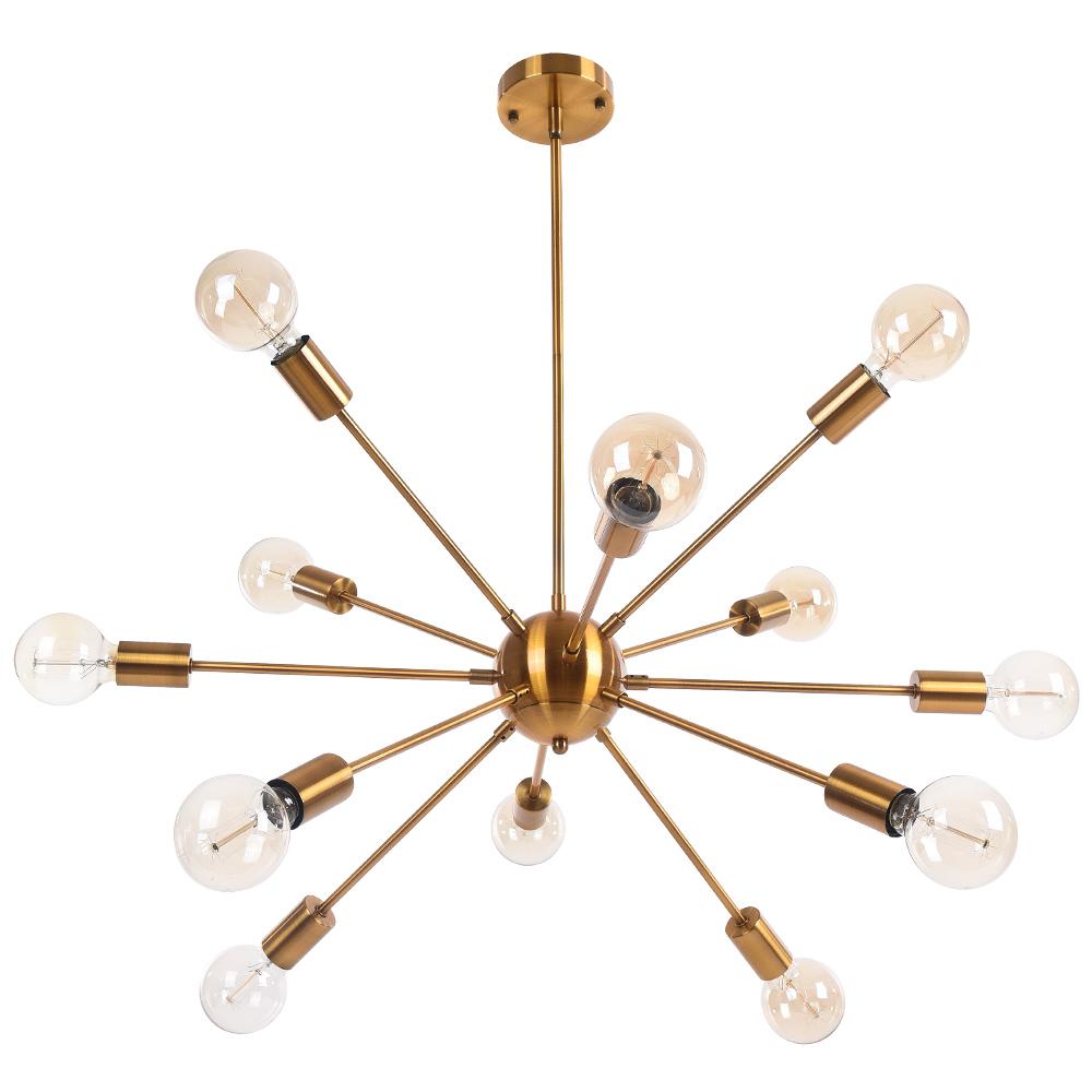 Modern Black Sputnik Chandelier Light with Adjustable Arms and Metal Finish 8
