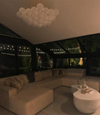 Modern Brass Bubble Chandelier Light with Glass Shades and Adjustable Height 8