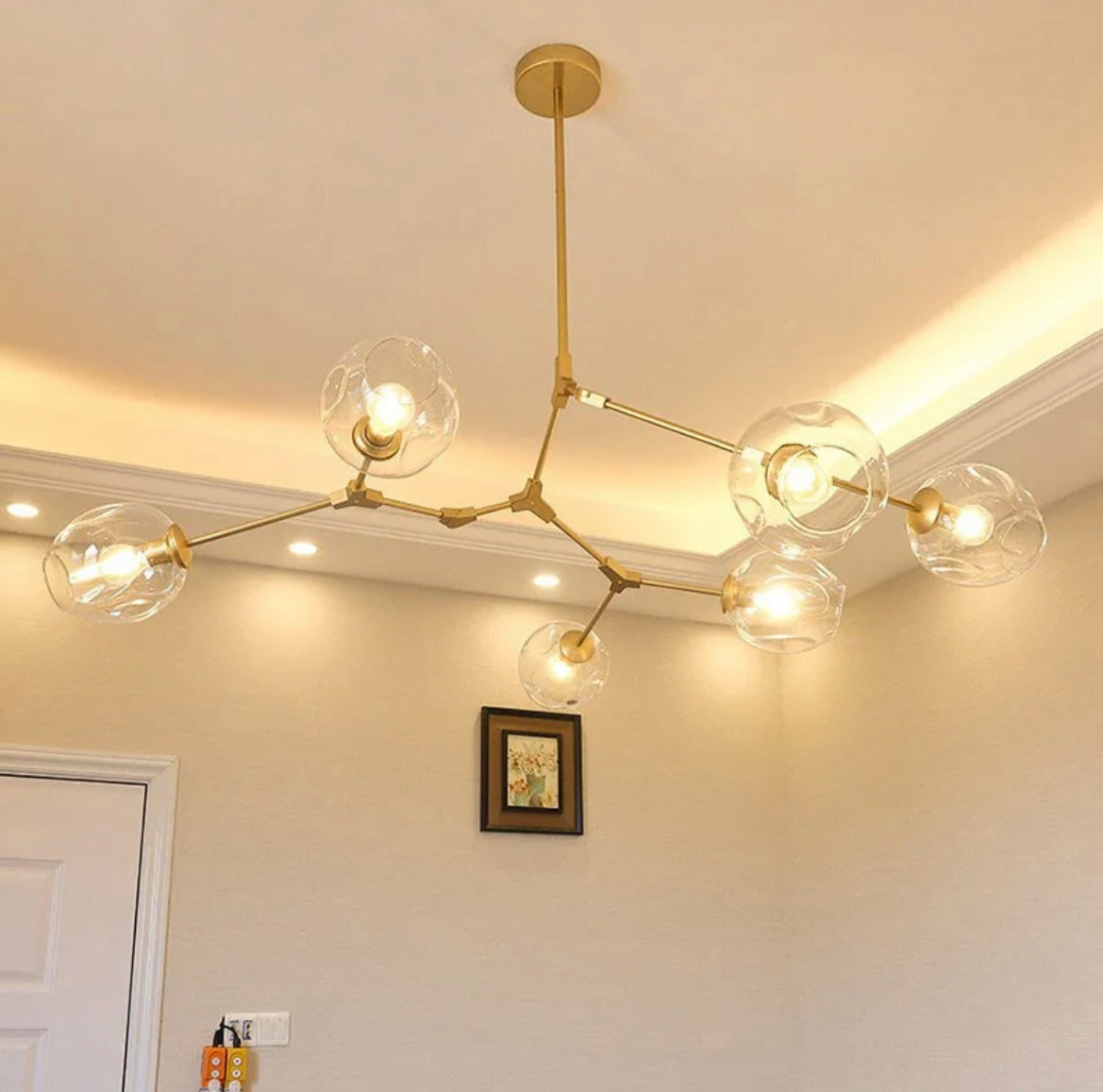 Modern Brass Pendant Light with Clear Glass Shade for Kitchen Lighting 3