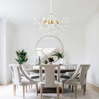 Modern Bubble Chandelier Light with Adjustable Cable and Brass Canopy for Dining Room 0