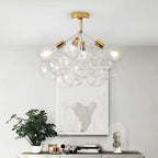 Modern Bubble Chandelier Light with Adjustable Cable and Brass Canopy for Dining Room 4