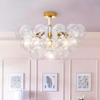 Modern Bubble Chandelier Light with Adjustable Cable and Brass Canopy for Dining Room 5