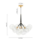 Modern Bubble Chandelier Light with Adjustable Cable and Brass Canopy for Dining Room 7