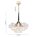 Modern Bubble Chandelier Light with Adjustable Cable and Brass Canopy for Dining Room 8
