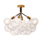 Modern Bubble Chandelier Light with Adjustable Cable and Brass Canopy for Dining Room 9