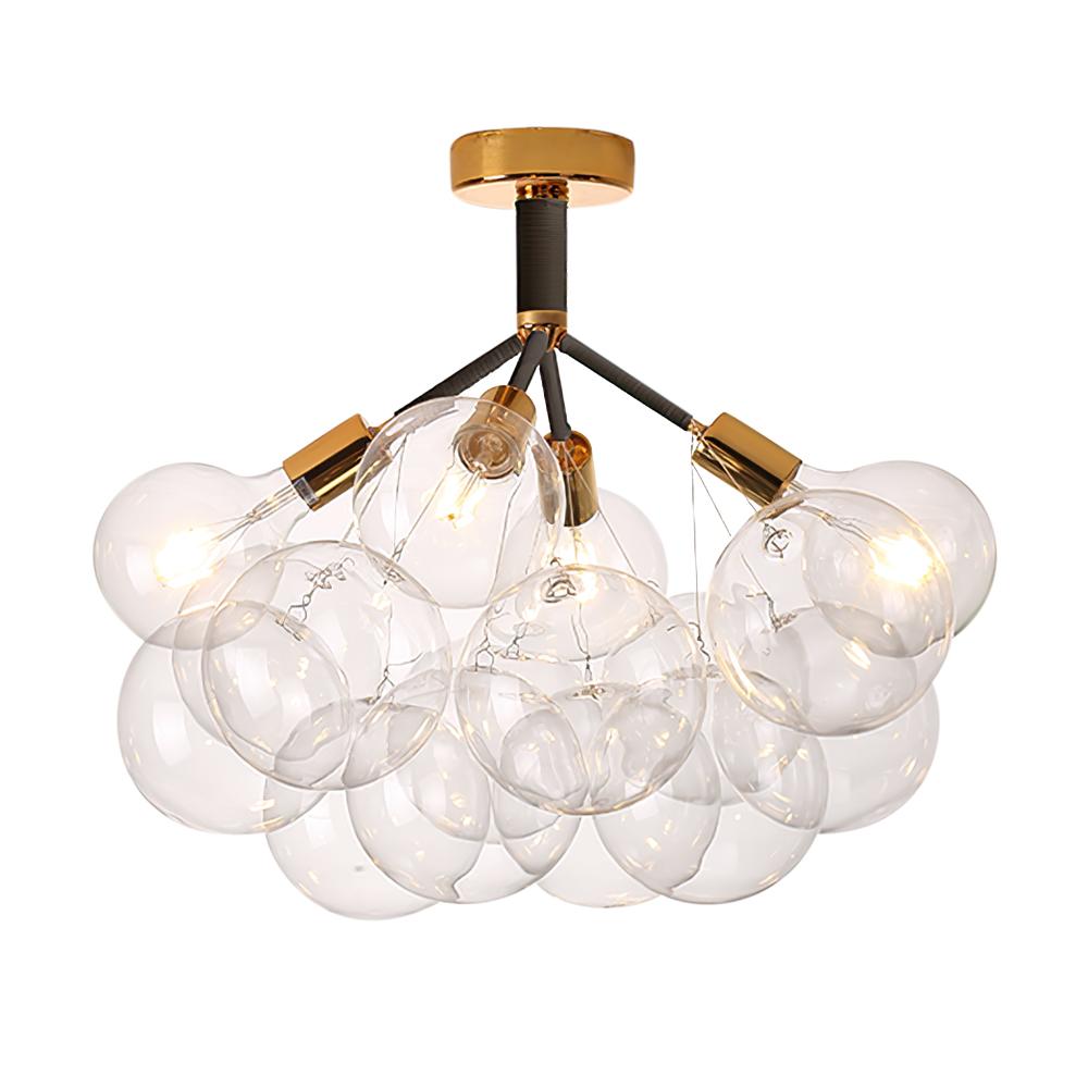 Modern Bubble Chandelier Light with Adjustable Cable and Brass Canopy for Dining Room 9