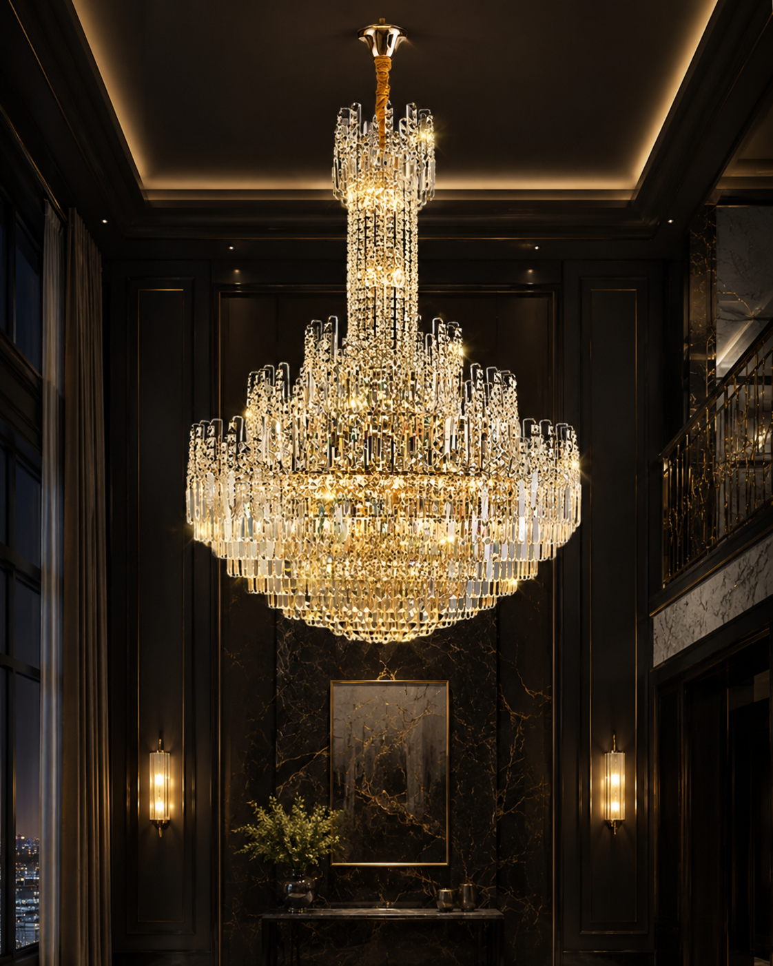 Modern Chandelier Light with K9 Crystals and Adjustable Height for Dining Room 11