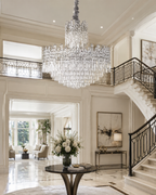 Modern Chandelier Light with K9 Crystals and Adjustable Height for Dining Room 111