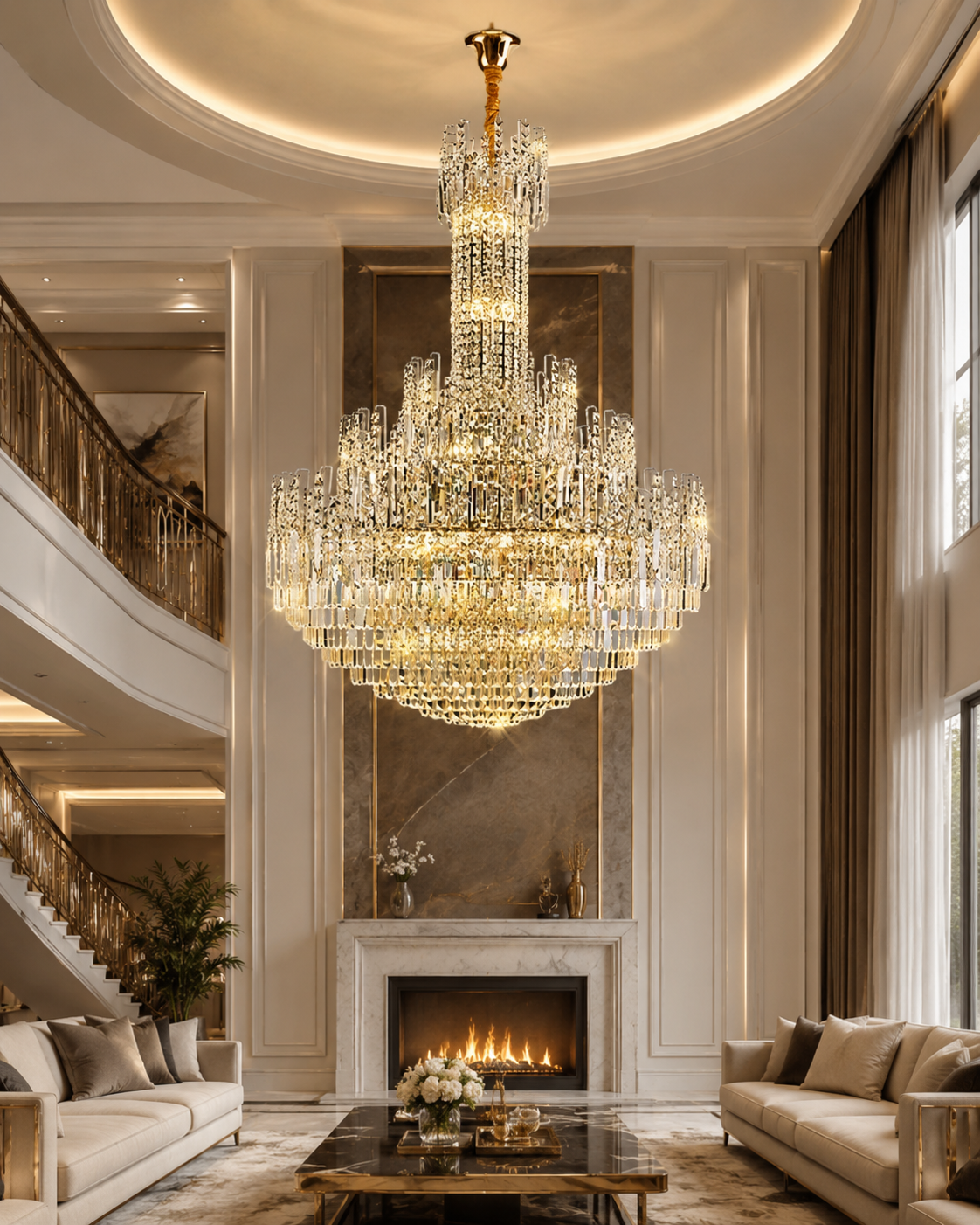 Modern Chandelier Light with K9 Crystals and Adjustable Height for Dining Room 33