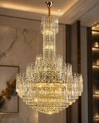 Modern Chandelier Light with K9 Crystals and Adjustable Height for Dining Room 44