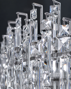Modern Chandelier Light with K9 Crystals and Adjustable Height for Dining Room 333
