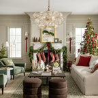 Modern Cluster Glass Bubble Chandelier Light with Brass Finish and Adjustable Height 1