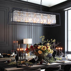 Modern Crystal Chandelier Light for Dining Room with Adjustable Height and Dimmable Features 3