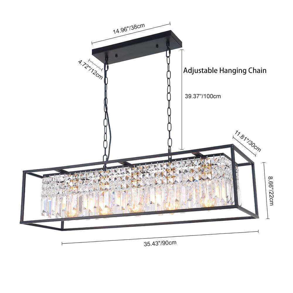 Modern Crystal Chandelier Light for Dining Room with Adjustable Height and Dimmable Features 5