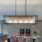 Modern Crystal Chandelier Light for Dining Room with Adjustable Height and Dimmable Features 6
