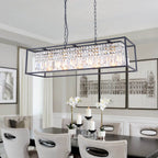 Modern Crystal Chandelier Light for Dining Room with Adjustable Height and Dimmable Features 7
