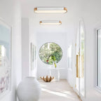 Modern Dimmable LED Flush Mount Ceiling Light with Gray Wooden Finish 3