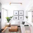 Modern Dimmable LED Flush Mount Ceiling Light with Gray Wooden Finish 5
