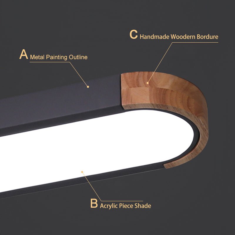 Modern Dimmable LED Flush Mount Ceiling Light with Gray Wooden Finish 6