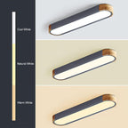 Modern Dimmable LED Flush Mount Ceiling Light with Gray Wooden Finish 7