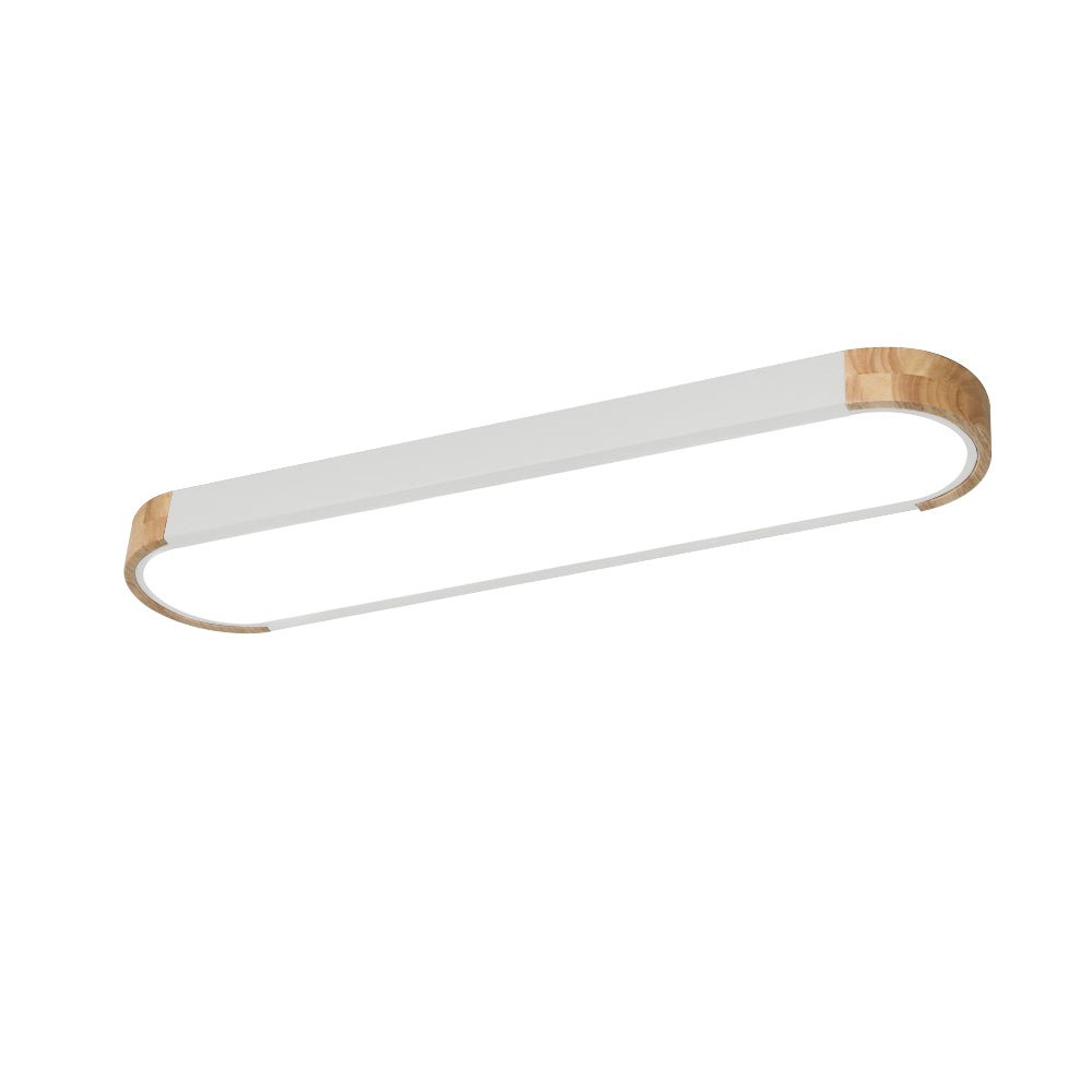 Modern Dimmable LED Flush Mount Ceiling Light with Gray Wooden Finish 8