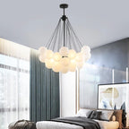 Modern European Glass Chandelier with 37 Globes – Elegant Lighting Fixture 7
