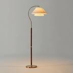 Modern Floor Lamp with Metal and Fabric Adjustable Shade for Living Room 0