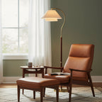 Modern Floor Lamp with Metal and Fabric Adjustable Shade for Living Room 4