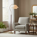 Modern Floor Lamp with Metal and Fabric Adjustable Shade for Living Room 6
