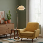 Modern Floor Lamp with Metal and Fabric Adjustable Shade for Living Room 7