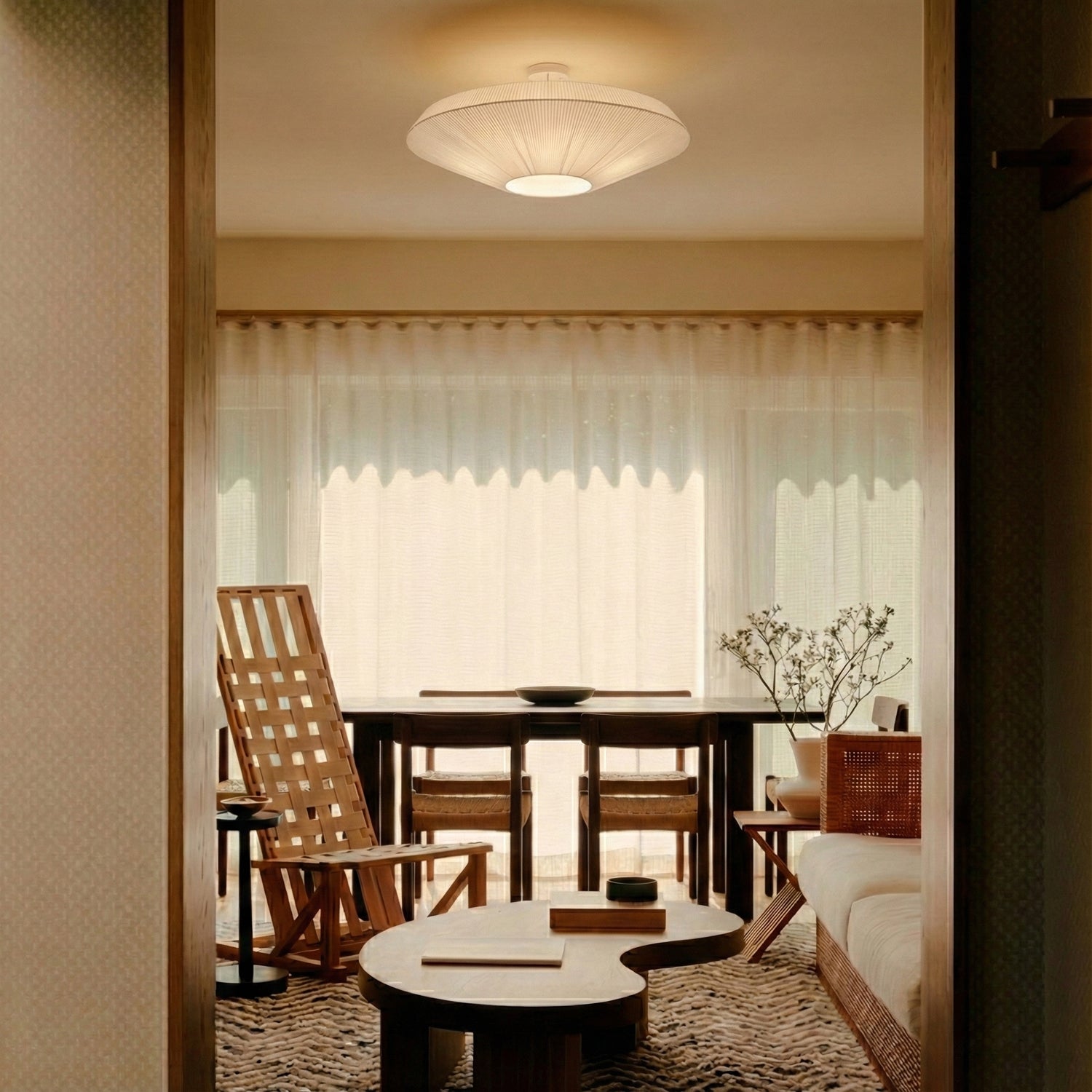 Modern Flush Mount Ceiling Light Fixture with Adjustable Brightness in White and Silver 2