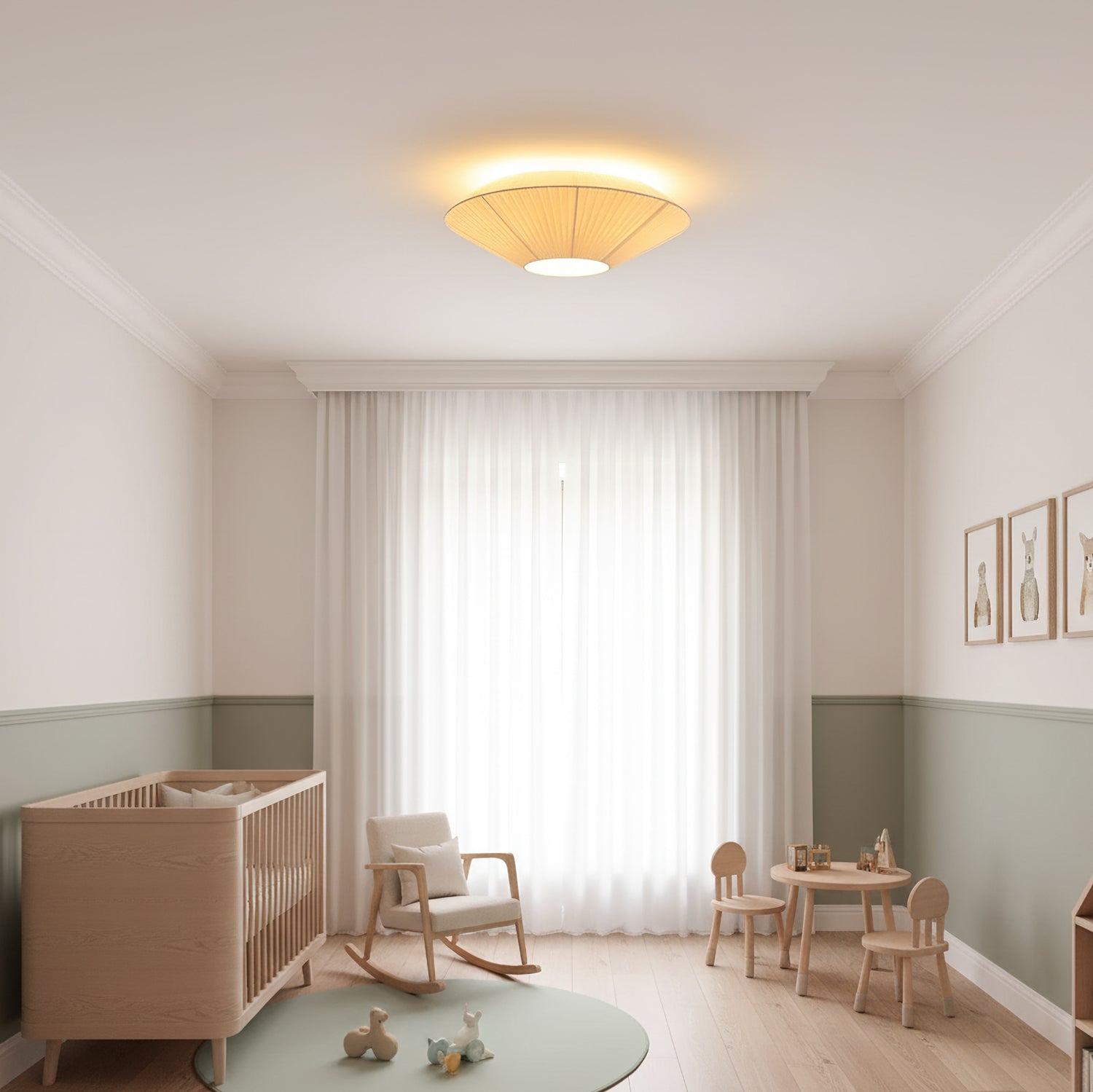 Modern Flush Mount Ceiling Light Fixture with Adjustable Brightness in White and Silver 7
