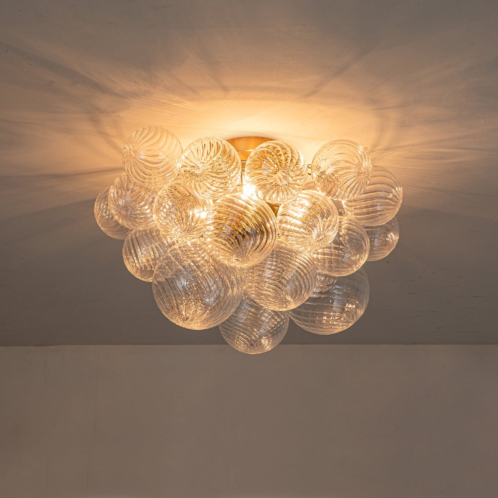 Modern Glass Bubble Chandelier Light with Brass Finish for Living Room 3
