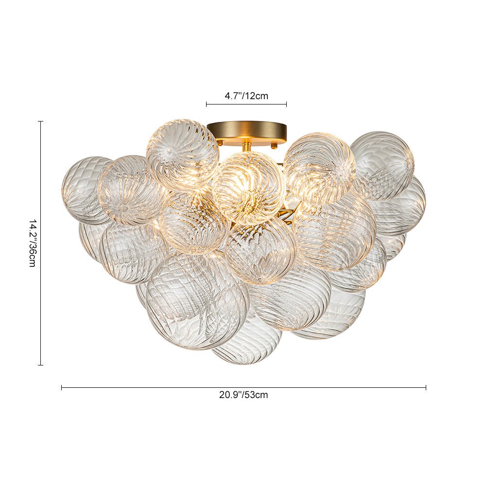 Modern Glass Bubble Chandelier Light with Brass Finish for Living Room 4