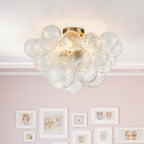 Modern Glass Bubble Chandelier Light with Brass Finish for Living Room 5