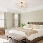 Modern Glass Bubble Chandelier Light with Brass Finish for Living Room 7