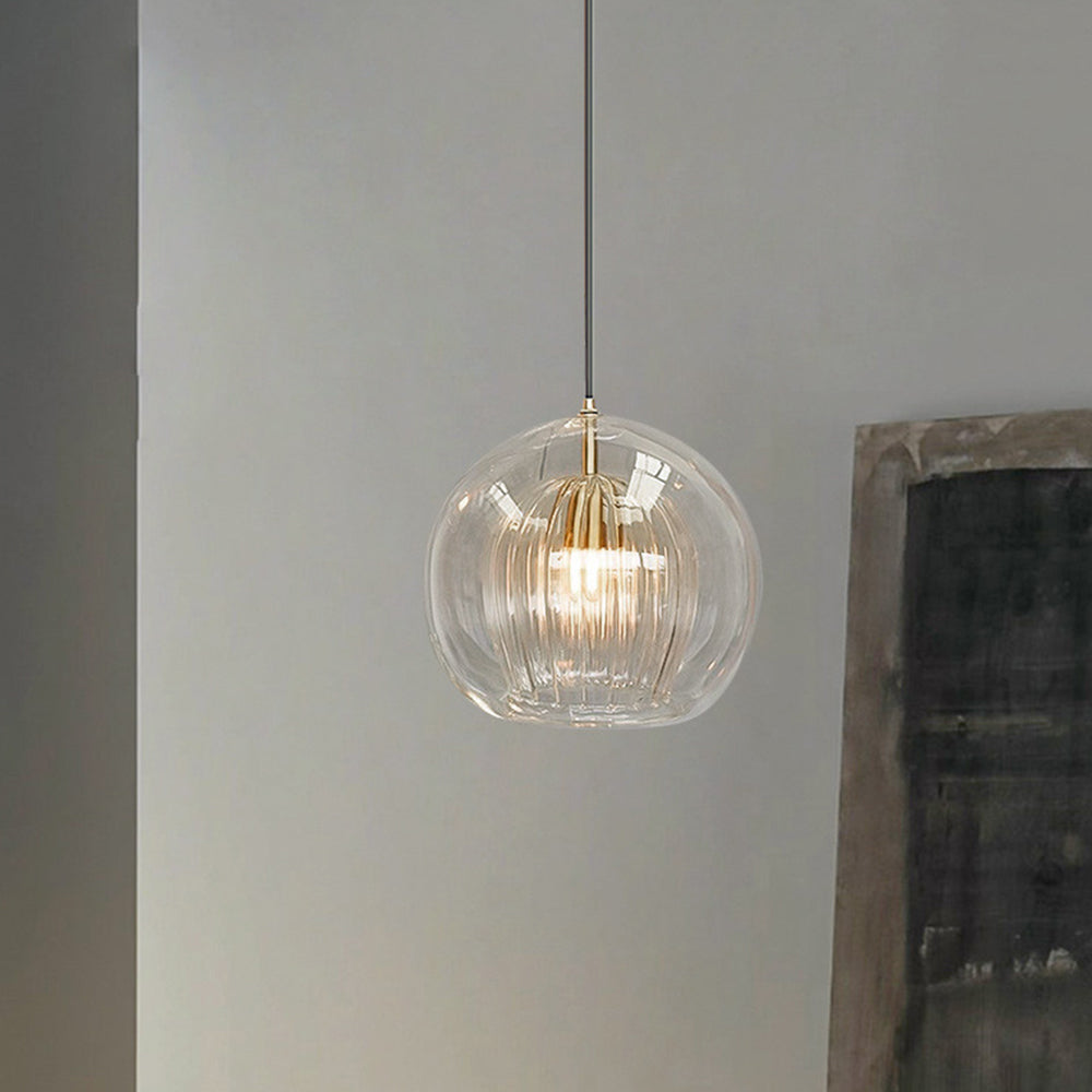 Modern Glass Pendant Light in Clear and Amber Shades for Kitchen and Dining 0