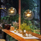 Modern Glass Pendant Light in Clear and Amber Shades for Kitchen and Dining 2