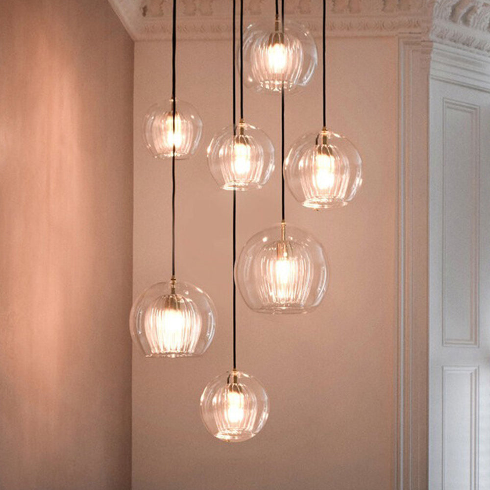 Modern Glass Pendant Light in Clear and Amber Shades for Kitchen and Dining 3