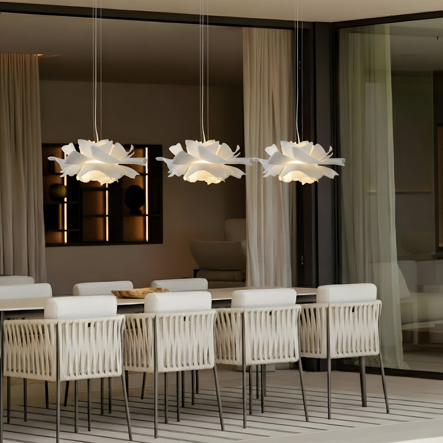 Modern Glass Pendant Light in Soft Ivory with Warm Accents for Kitchen Lighting 4