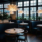 Modern Glass Pendant Light in Soft Ivory with Warm Accents for Kitchen Lighting 7
