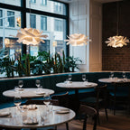 Modern Glass Pendant Light in Soft Ivory with Warm Accents for Kitchen Lighting 8