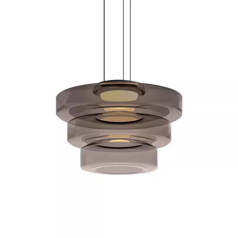 Modern Glass Pendant Light with Polished Metal Finish for Kitchen and Dining 1