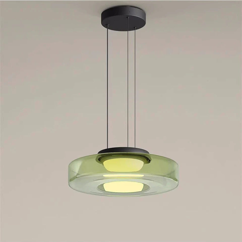 Modern Glass Pendant Light with Polished Metal Finish for Kitchen and Dining 2