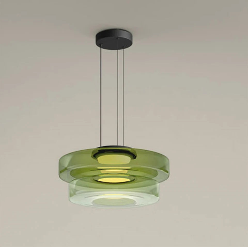 Modern Glass Pendant Light with Polished Metal Finish for Kitchen and Dining 3